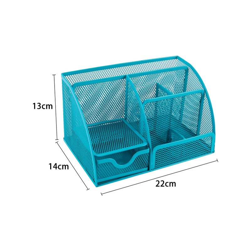 Generic Mesh Desk Tidy Organiser Office Stationery Container 5 Storage