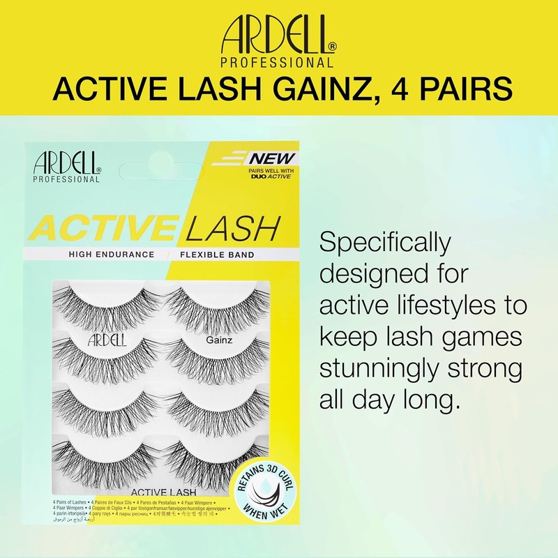 Ardell Ardel Active Gainz Eyelashes - 4 pairs of synthetic,