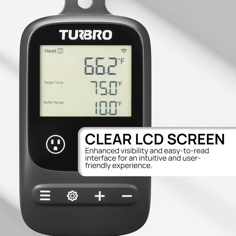 TURBRO Smart Temperature Controller Heating Cooling, WiFi-Enabled Thermostat with Timer