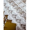 Q'foo 120 Lace Table Runner, White, Nordic, Embroidered, Floral Pattern,