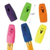 Bright Neon Funny Face Pencil Top Erasers - 1.25" (Pack