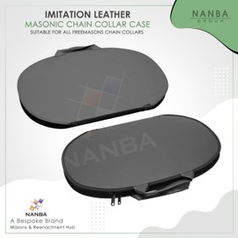 Nanba Group Masonic Chain Collar Case – Black Imitation Leather with Soft Padded Lining | Freemason Carrying Bag (Purple)