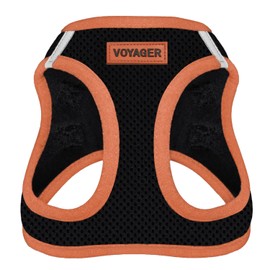 Voyager Step-in Air Dog Harness - All Weather Mesh Step in Vest Harness for Small and Medium Dogs by Best Pet Supplies - Orange Trim, Medium