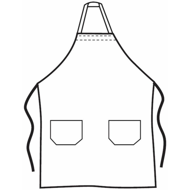 MHF BIB APRON WITH 2 WAIST POCKETS-1 PIECE PACK- COLOR