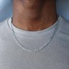 Dacc & Aya Sterling Silver Diamond-Cut Figaro Chain for Men