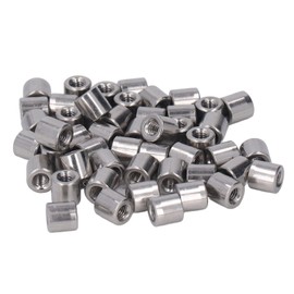 M4 Stainless Steel Rod Connector Nut Coupling Round Fastener 50Pcs for Home Decoration Maintenance