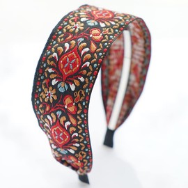 Vintage Headband Boho Headbands for Women Wide Headbands Embroidery Hair Band Retro Ethnic Style Headdress Hair Bands for Women's Hair Girl