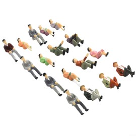 50 Pieces Sitting Figures Scale 1:32 Figure Model Peoplee Track Painted Model Miniature Painted Props for Railway Construction Layout