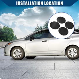 Hihaha Wheel Sticker Hub Caps/Centre Cover Decor for Car Durable Aluminum Alloy 45mm Dia / 4 Pcs Black