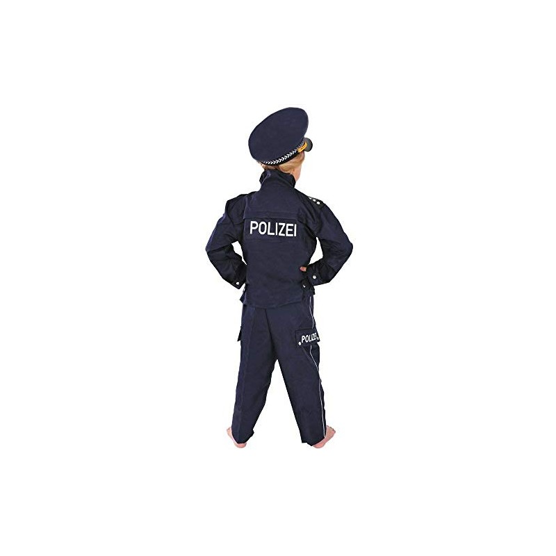 WiMi Police Children's Costume 98-104 Blue for Carnival Policeman