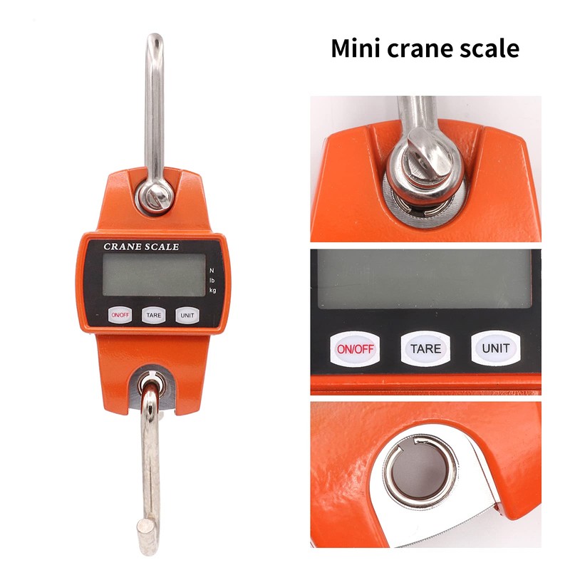MUALROUS Mini Digital Crane Scale, 300kg/600lb Electronic Hook Hanging Scales