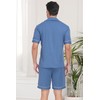 Sopesil Pyjamas for Men Cotton Shorts Sets Button Down Men's