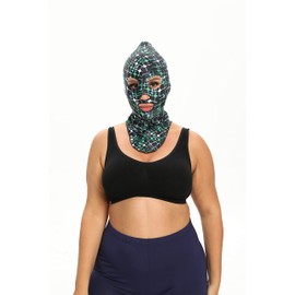 Swimming Full Head Sunscreen mask Facekini Face Bikini Sun Burn Protection for Both Kids and Adults Black