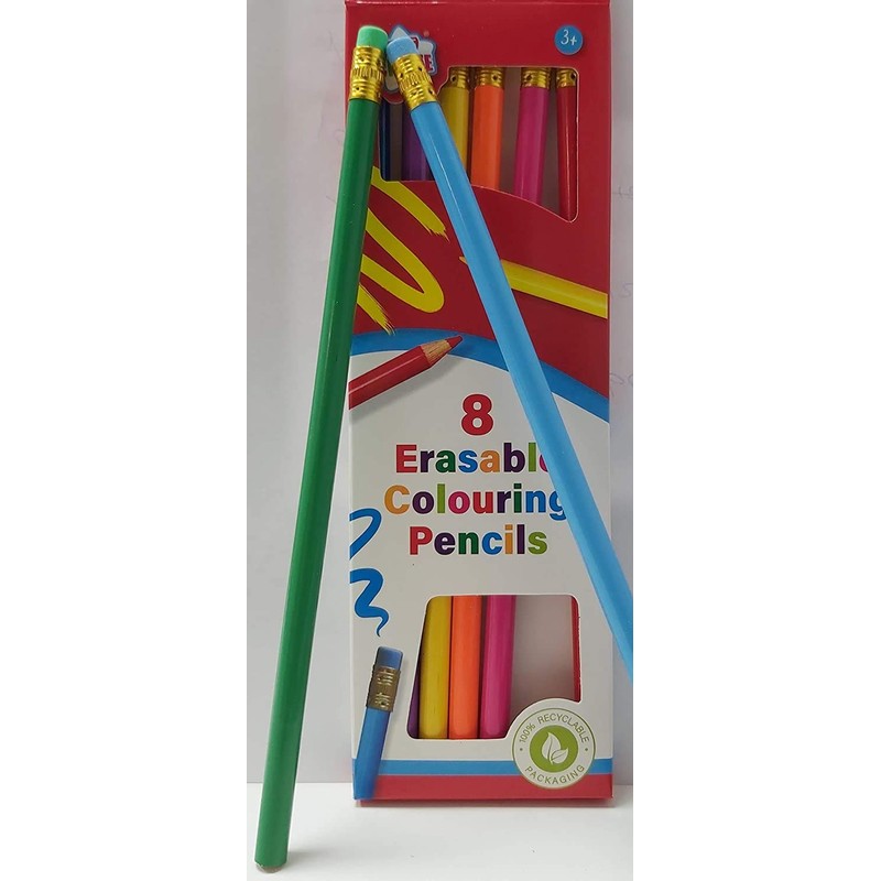 Kids Create Erasable Colouring Pencils in Box with Eraser -