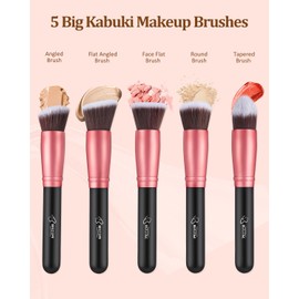 BESTOPE Pro Makeup Brush Set of 16 Foundation Blending Premium Synthetic Powder Concealer Shadow Liner Black / BESTOPE 프로 메이크업 브러시 16개 세트 파운데이션 블렌딩 프리미엄 합성 파우더 컨실러 섀도 라이너 Black