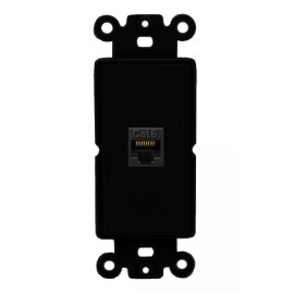RiteAV CAT6-BLACK Rocker Insert 1 Port Wall Plate [Black]