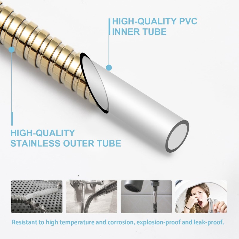 OFFO Shower Hose, 80 in Kink Free Stainless Steel Shower
