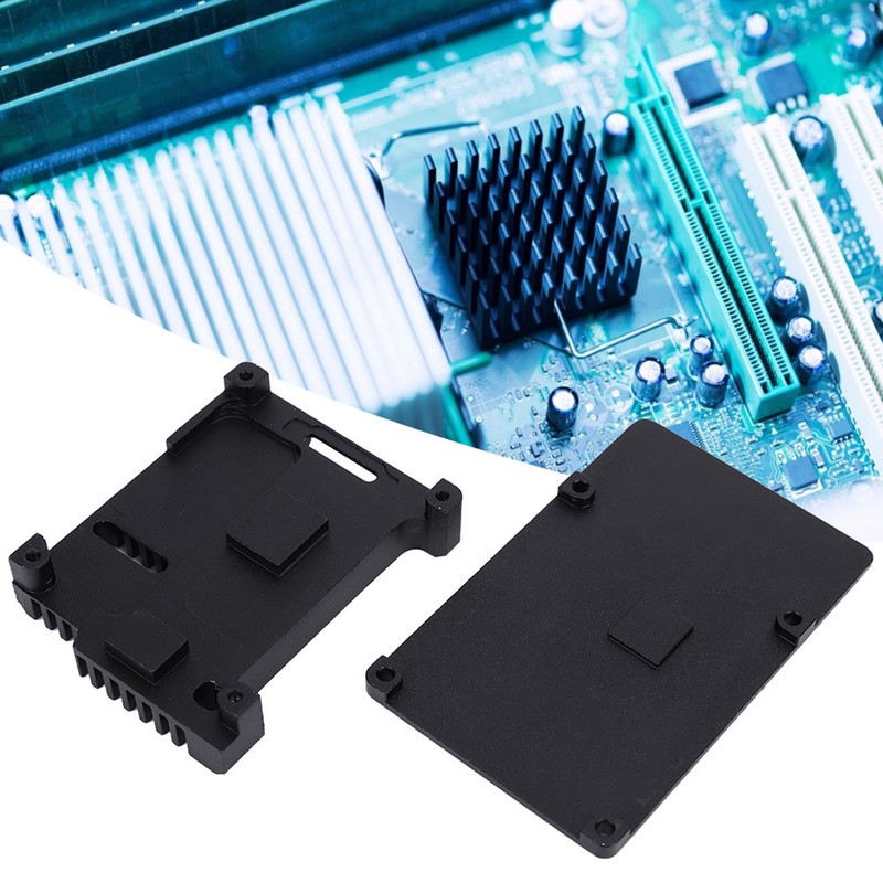 Motherboard Shell Box Black Aluminium Alloy Fit for RaspberryPi 3