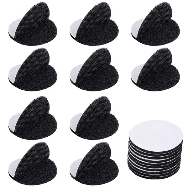 Double Sided Sticky Pads, 10 Pack 60mm Round Black Sofa