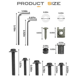Flaconi 177PCS Motorcycle Fairing Screw Kit,Fairing Bolt Kit,Motorcycle Fairing Bolt Kit,Motorcycle Fairing Bolt,Fairing Bolt Kit Motorcycle,Fairing Body Work Bolt Kit (Black)