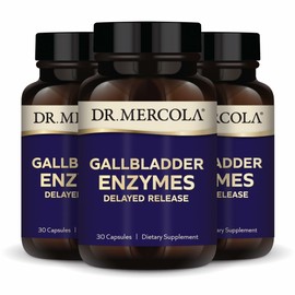 Dr. Mercola Gallbladder Enzymes - Gallbladder & Digestive Health Support - Includes Pancreatic Protease, Amylase & Lipase - Non-GMO, Gluten-Free & Soy-Free - 90 Delayed Release Capsules (90 Servings)