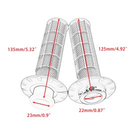 7/8'' 22mm Handlebar Grips with Snap-on Cam Lock-on,Left and Right Grips Replacement for CRF SXF EXC Motocross Dirt Bike-Gray