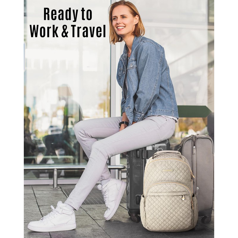 LIGHT FLIGHT Travel Laptop Backpack Women, 15.6 Inch Laptop Backpack
