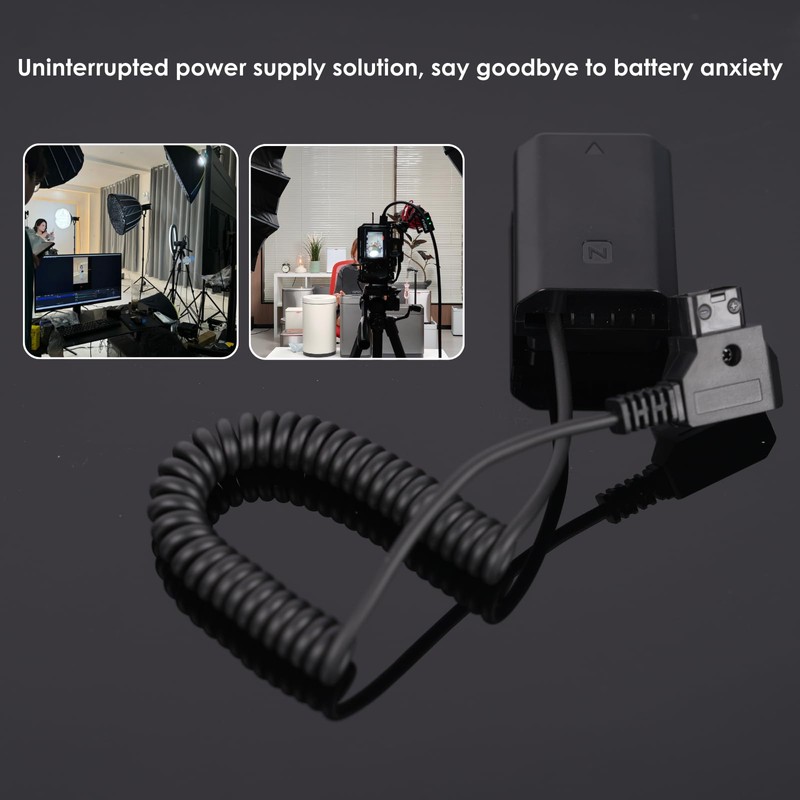 D-Tap to NP-FZ100 Dummy Battery,Fully Decoded NP-FZ100 Power Cable for