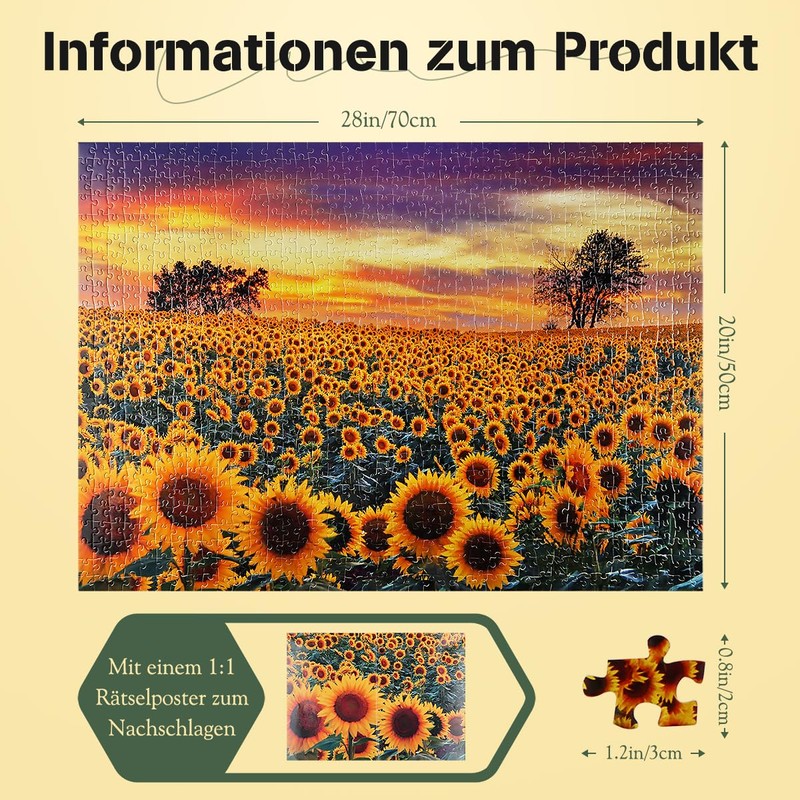 MISITU Classic Puzzle 1000 Pieces for Adults and Children Impossible