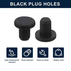 sourcing map 16 Pieces Black Rubber Stopper, 4.8mm Plug Holes for 4.5mm/0.18" Hole
