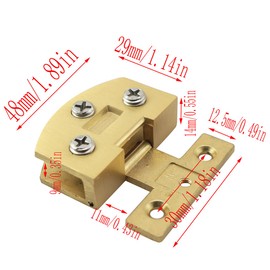 LQ Industrial 2PCS Gold Zinc Alloy Side Mounted Pivot Hinges Suitable for 5-7mm Wine Cooler/Display Cabinet Frameless Glass Door