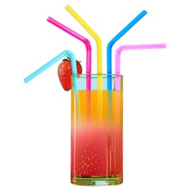 SYLVA Plant-Based Drinking Straws – Multi-Coloured, Durable Drinking Straws for Weddings, Parties, Restaurants, Juice, Cold Coffee & More – Suitable for Hot & Cold Drinks Below 60°C, (200 Pack)