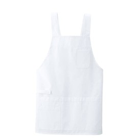 Nursery 9749001A New Short Apron (Pocket +), Unisex, M-L White