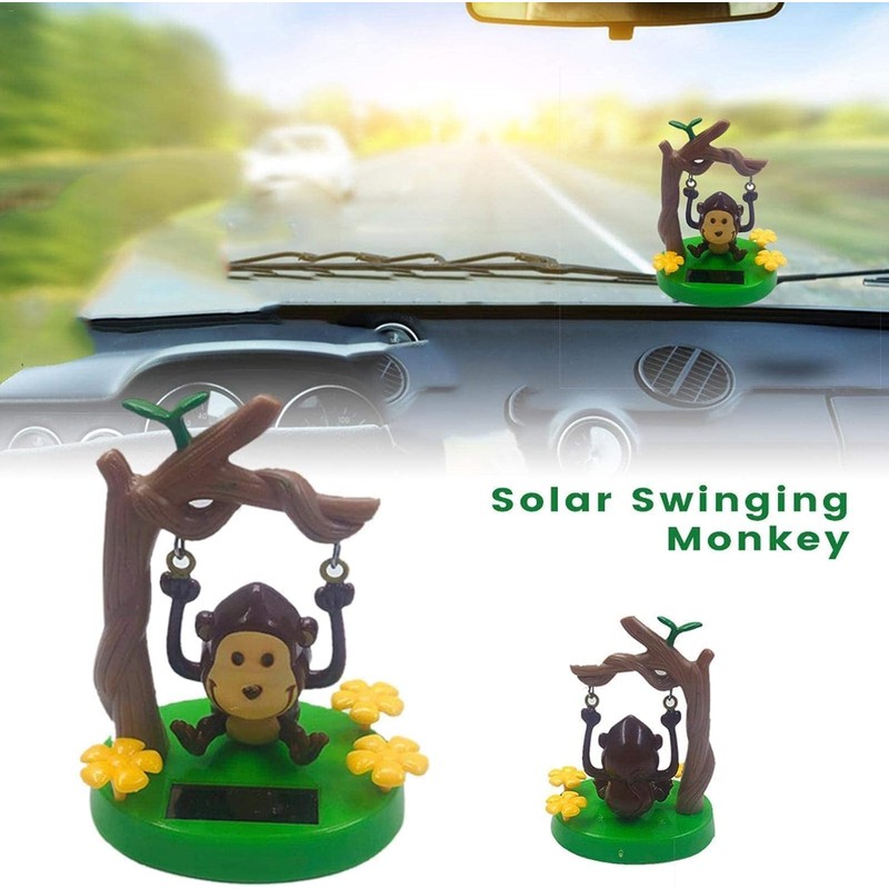 Solar Powered Dancing Monkey, Solar Monkey Swinging Animated Bobble Dancer
