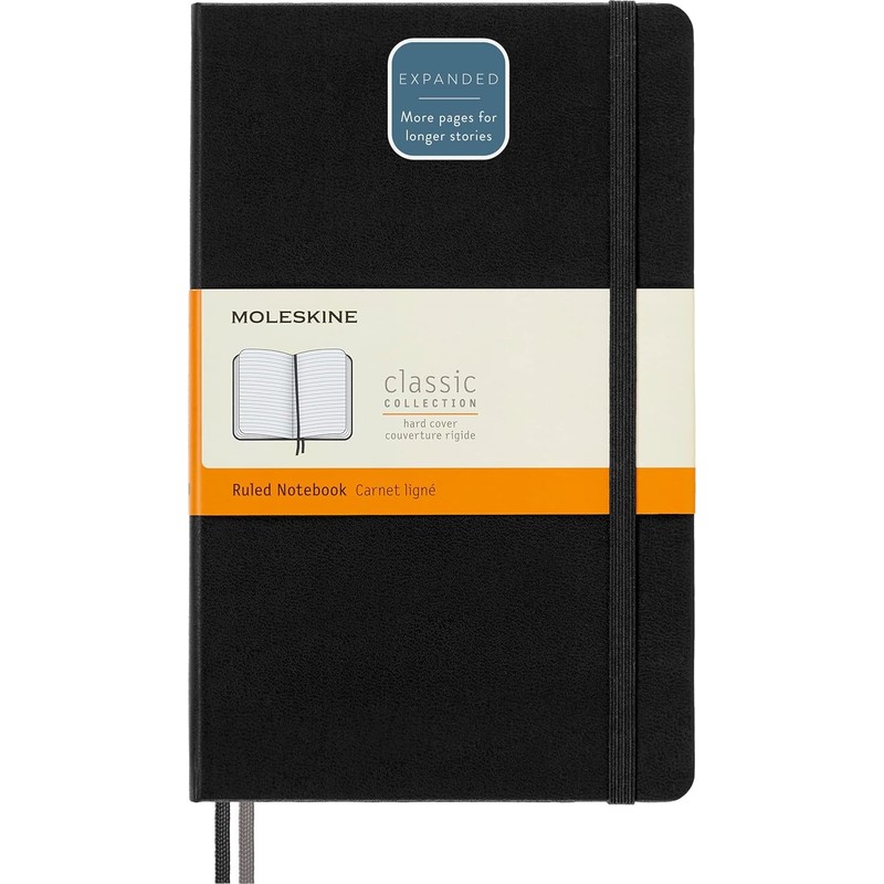 Moleskine Classic Expanded Notebook, Hard Cover, Large (5" x 8.25")