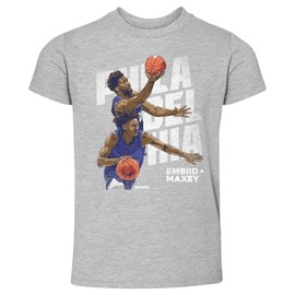 500 LEVEL Joel Embiid Toddler Shirt (Toddler Shirt, 4T, Heather Gray) - Joel Embiid & Tyrese Maxey Philadelphia Duo WHT