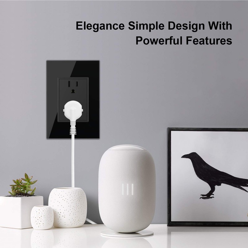 LIVOLO Black Duplex Receptacle 15A Standard Decorative Electrical Wall Outlet