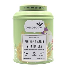 Tea People Pineapple Green With Matcha, 100g Loose Tea Caddy, PGM-100g