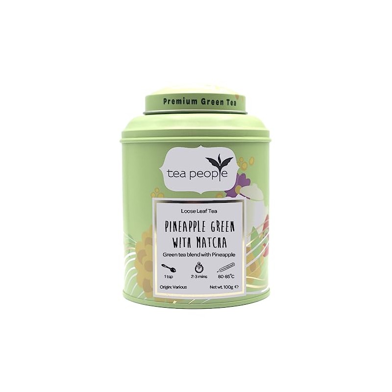 Tea People Pineapple Green With Matcha, 100g Loose Tea Caddy,