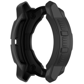 MOTONG Compatible with Garmin Instinct 3 45mm Protective Case - TPU Protective Watch Case Cover Shell Compatible with Garmin Instinct 3 45mm(Black)