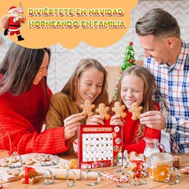 HomeChi Cortadores de Galletas Navideñas Acero Inoxidable 24 Piezas – Figuras Hombre Jengibre, Árbol, Copos Nieve, Papá Noel, Muñeco de Nieve y Más, para Repostería, Pasteles, Chocolate y Fondant