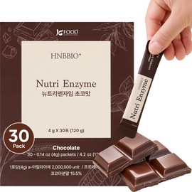Korean Food Nutri Enzyme Chocolate (0.14oz*30ea) Dietary Fiber, Essential Amino Acids, Vitamins, Individual Packs
