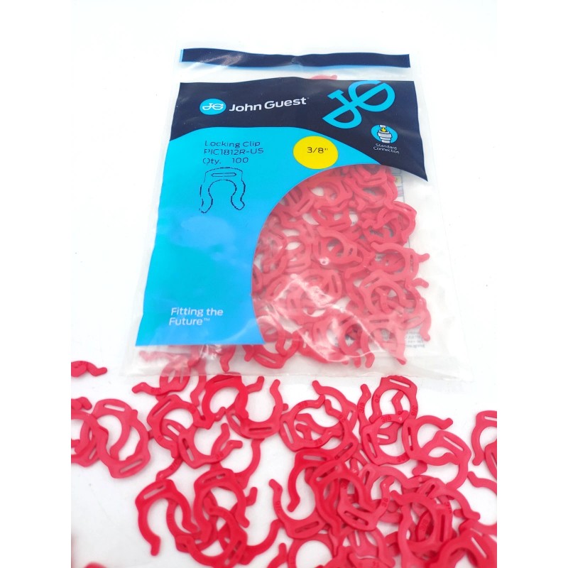John Guest 3/8" RO Tubing Locking Clips PIC1812R Speedfit (Pack