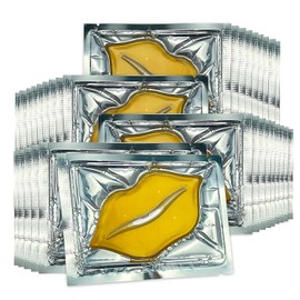 30 parches de gel rosa con colágeno para labios hidratantes, antiarrugas, antiagrietamiento, reafirma e hidrata los labios, rosa (dorado)