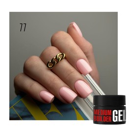 K Professional Builder - Medium Builder Gel Beige Pink Nail Extension UV LED - Nail Extension Gel Nails Modeling, Repair, Strengthening 13 ml