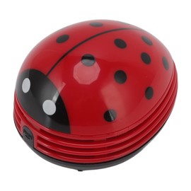 TOPINCN Mini-Krümel-Staubsauger, Tragbarer Desktop-Kehrer, Kabelloser Tisch-Krümel-Kehrer, Cartoon-Schreibtisch-Staubreiniger, Staubsauger, Papierfetzen-Kehrmaschine (roter Marienkäfer)
