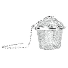 TOPINCN Reusable Coffee Tea Infusing Mesh Brewing Basket Stainless Steel Tea Strainer Mesh Ball Herbal Spice Filter Soup Infuser with Chain(M)