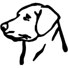 Black Vinyl Decal - Lab Head - Dog - Puppy pup Labrador Retriever Hunt Fun, Die Cut Decal Bumper Sticker for Windows, Cars, Trucks, Laptops, Etc.