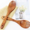 2 Pieces Wood Salad Servers for Nonstick Cookware Kitchen Wooden
