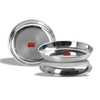 Sumeet Stainless Steel Heavy Gauge Medium Halwa Plates with Mirror